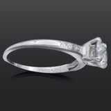 GIA Certified 1.12Ct Round Brilliant J I1 Center Diamond Platinum Ring 1.21 TCW