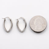 Estate950 Platinum Hammered Semi-Huggie Latch Back Earrings