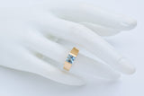 2001 Cartier Tank 18K Yellow Gold Aquamarine Band Ring Size 51