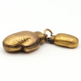 Antique 10K Yellow Gold Filled Boxing Gloves Charm Pendant