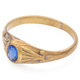 Antique 14K Yellow Gold Blue Paste Ring