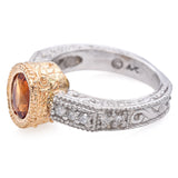 14K White and Yellow Gold 0.66 Ct. Citrine and Diamond Ring