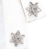 14K White Gold Diamond Star Stud Earrings