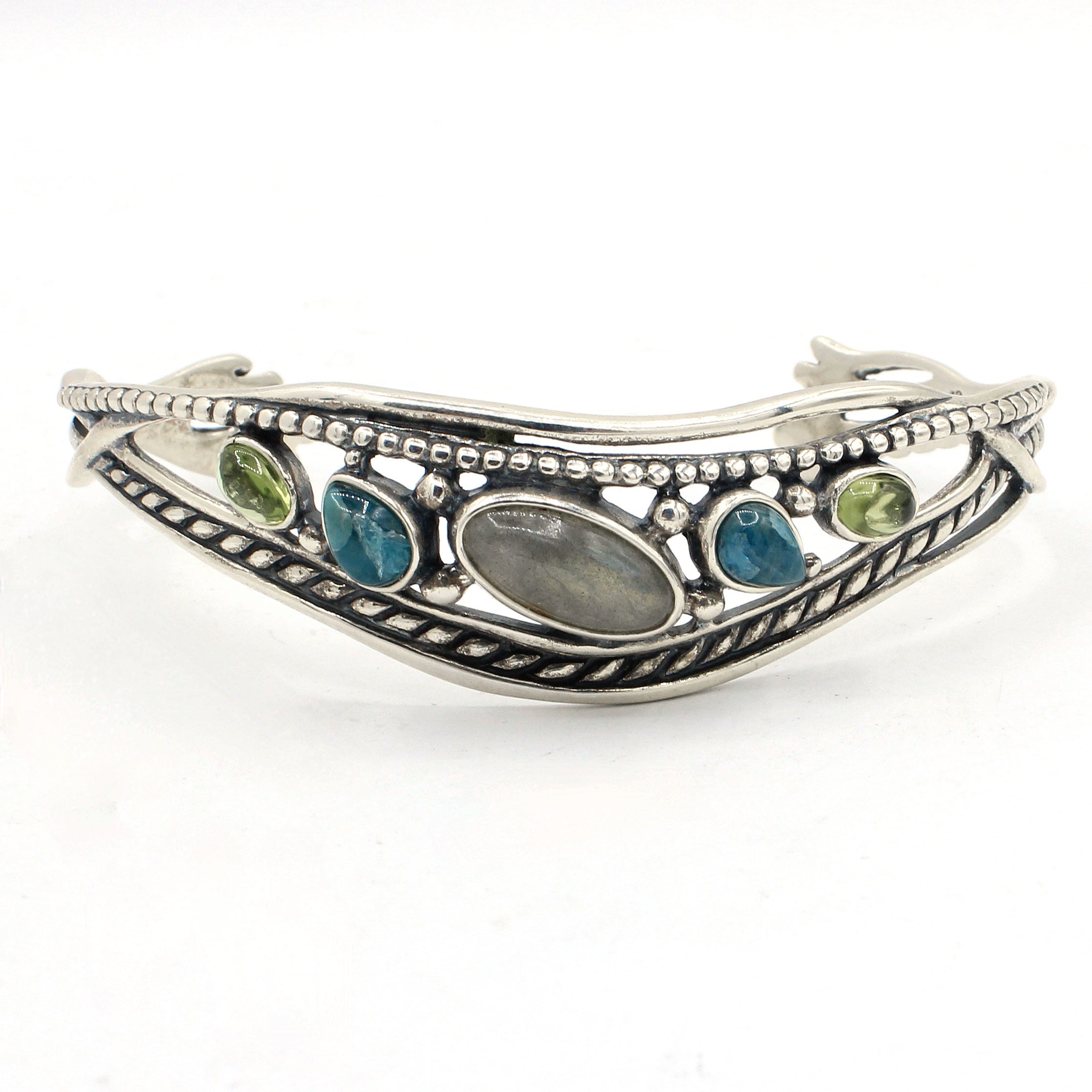 Carolyn Pollack Relios Multi-Stone Sterling Silver Cuff Bracelet