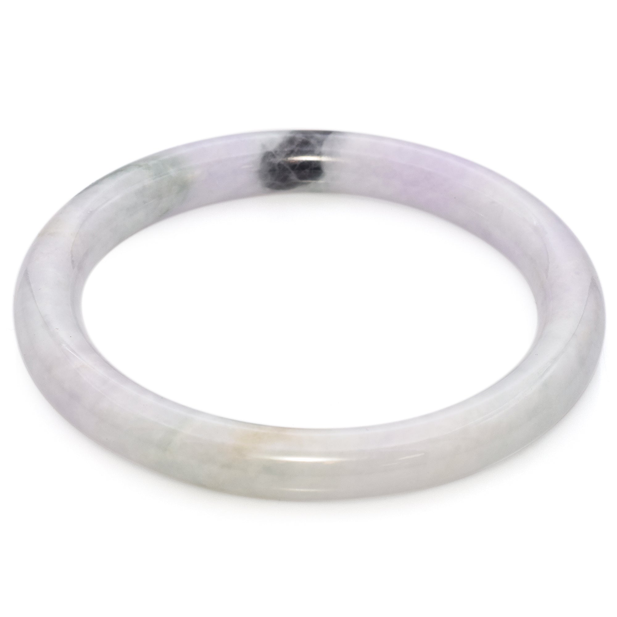 GIA 180.98Ct Gray, Light Purple & Green Grade A Jadeite Jade Bangle Bracelet