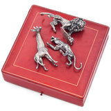 Vintage Cartier Sterling Silver Giraffe, Lion and Panther Miniature Figurines