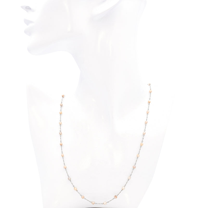 Antique Platinum and Pearl Station Necklace