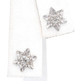 14K White Gold Diamond Star Stud Earrings