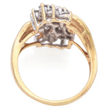 14K Yellow Gold Diamond Cluster Ring