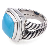 David Yurman Sterling Silver Albion Turquoise Cable Ring