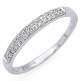 Estate 14K White Gold 0.23 TCW Diamond Two Row Semi-Eternity Band Ring Size 9.5