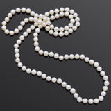 Vintage 7.5-8.0 mm Pearl Beaded Strand Necklace 34 Inches