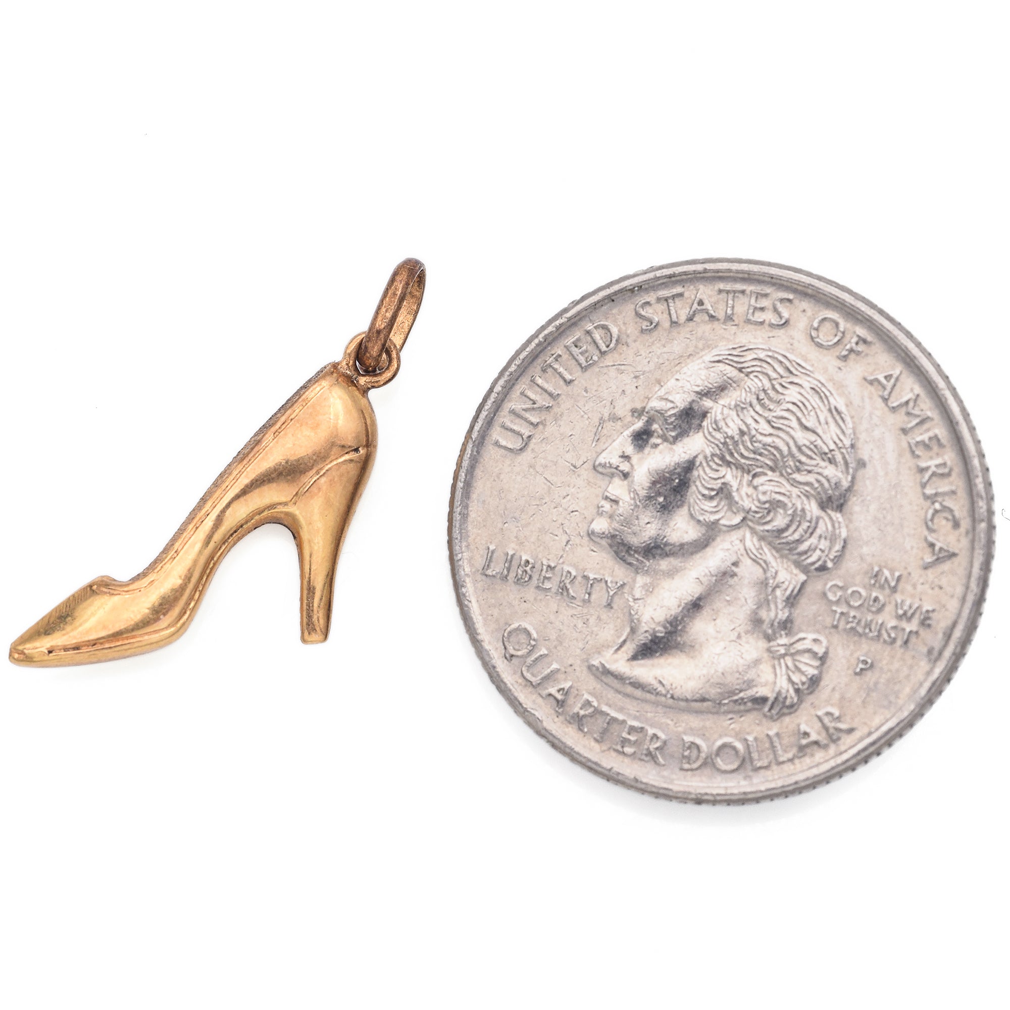 Vintage 18K Yellow Gold High Heel Shoe Charm Pendant 1 Gram