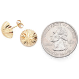 Estate 14K Yellow Gold Etched Dome Stud Earrings