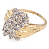 14K Yellow Gold Diamond Cluster Ring