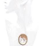 Antique Silver Vermeil Cameo Mom & Daughter Waving Bye to Sailor Husband Brooch