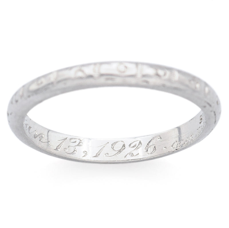 Antique 950 Platinum 2.3 mm Band Ring Size 5.5