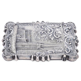 Antique 982 Sterling Silver Trinity Church, Lady & Bird Card Case