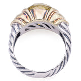 David Yurman Sterling Silver & 14K Yellow Gold Lemon Quartz Capri Ring Size 6,5