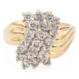 14K Yellow Gold Diamond Cluster Ring