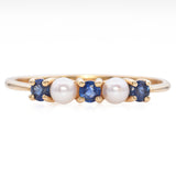 Tiffany & Co. 14K Yellow Gold 0.27 TCW Sapphire and Pearl Ring