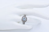 LeVian 14K White Gold Aquamarine Chocolate & White 0.95 TCW Diamond Ring Size 7