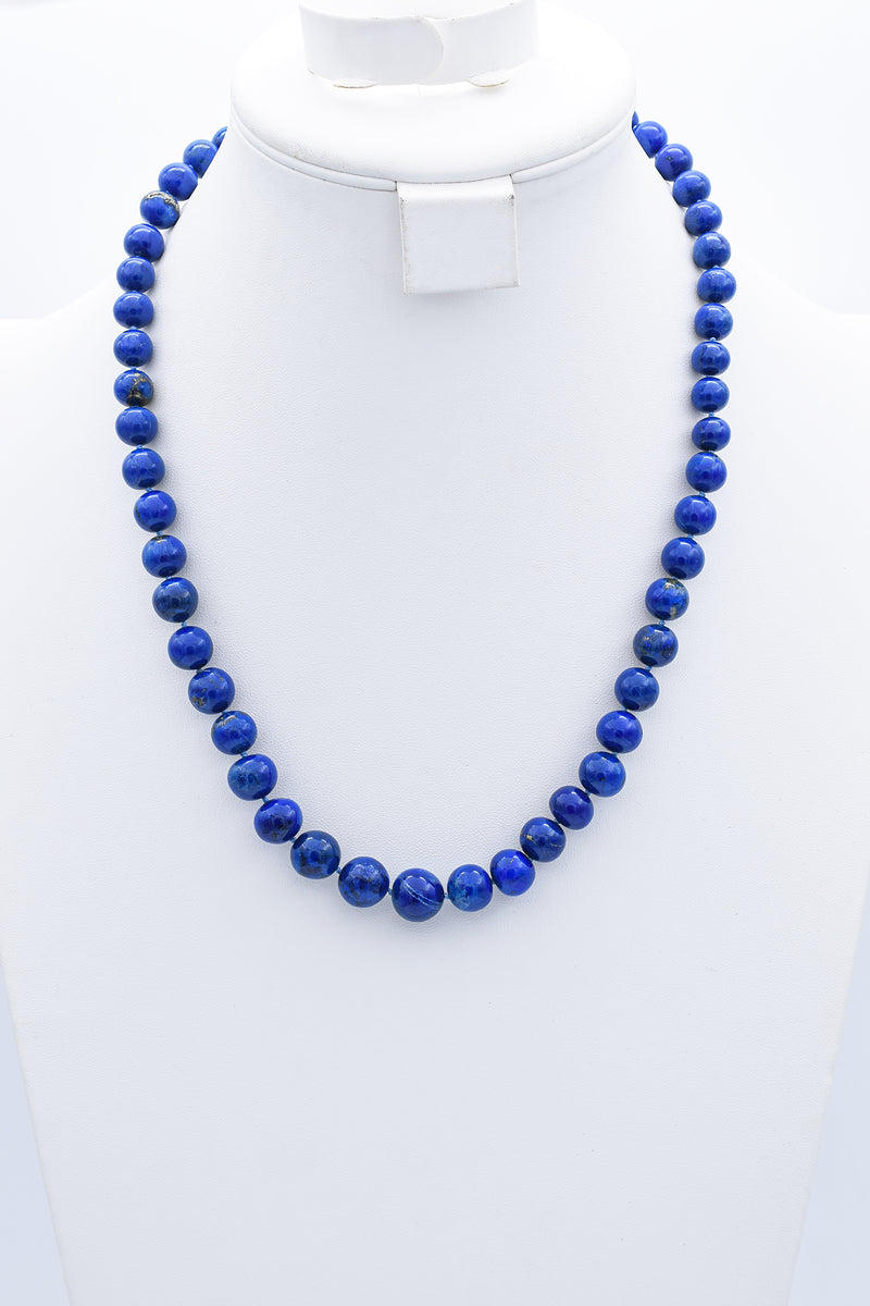 Blue Lapis Lazuli 18k Yellow Gold Over Sterling Silver Bead Necklace -  WIG161 | JTV.com