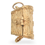 Vintage 9K Yellow Gold Treasure Chest Opens to Reveal Treasures Charm Pendant