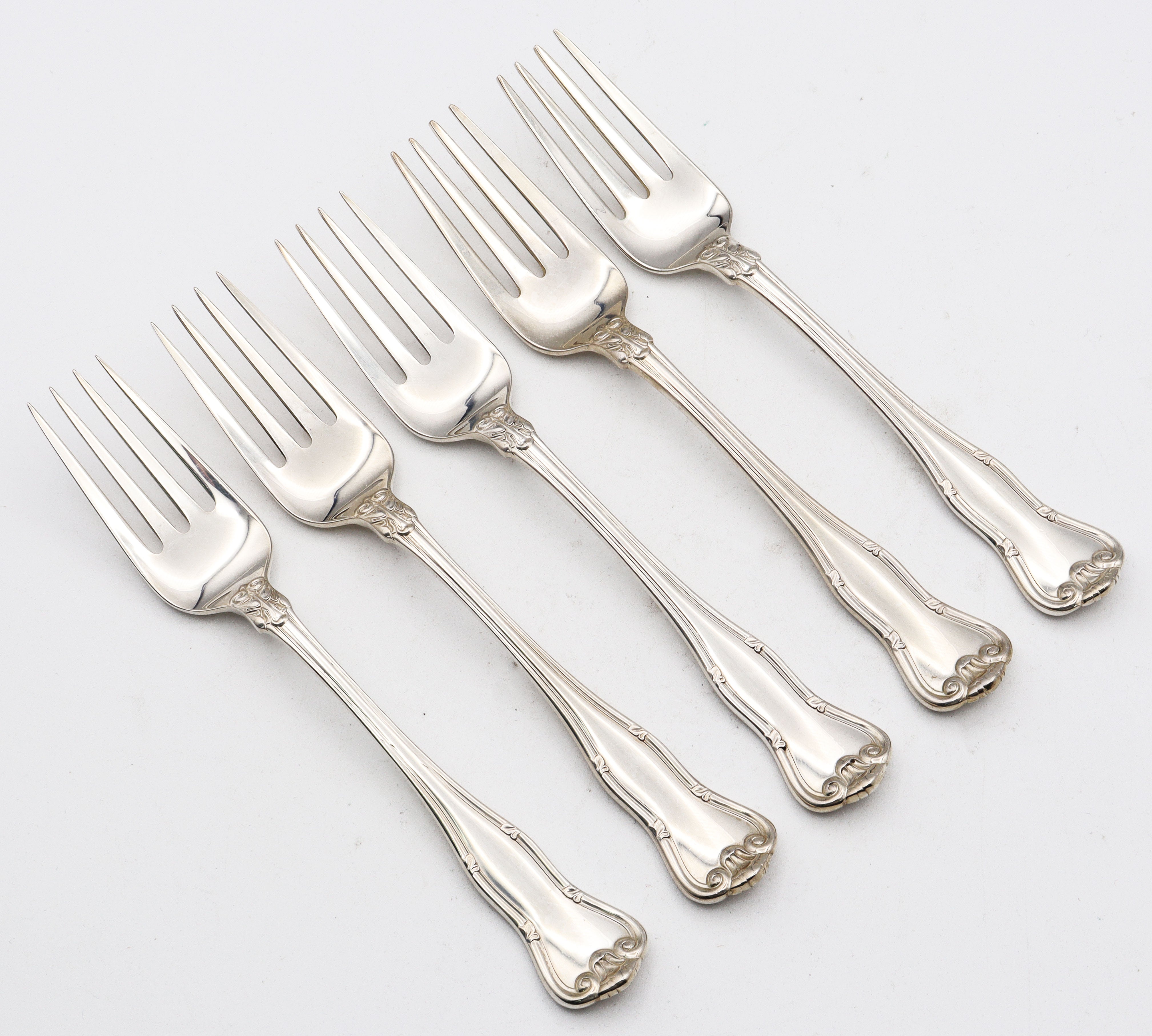 Lot of 5 Tiffany Provence Sterling Silver Salad Forks 6 1/2" No Mono