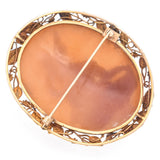 Antique 14K Yellow Gold Cameo Eros Waking Up Psyche Brooch