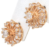 Vintage 14K Yellow Gold 0.50 TCW Diamond Snowflake Stud Earrings