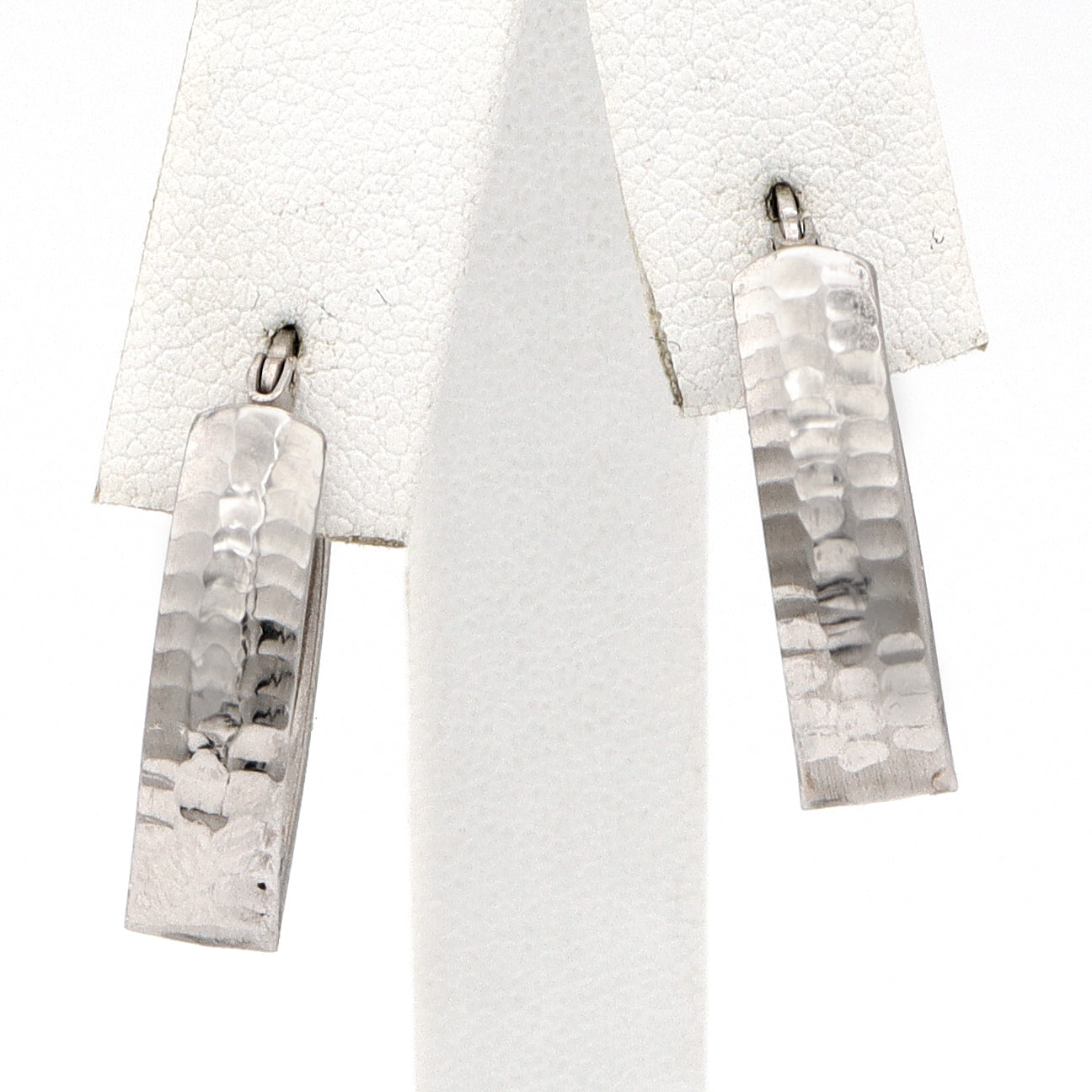 Estate950 Platinum Hammered Semi-Huggie Latch Back Earrings