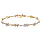 14K Yellow Gold 1.10 TCW Diamond Tennis Bracelet