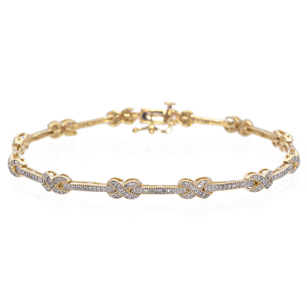 14K Yellow Gold 1.10 TCW Diamond Tennis Bracelet