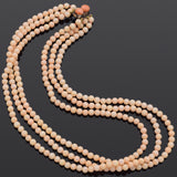 Antique Venetian Gold Filled Pink Coral Beaded Multi-Strand Necklace