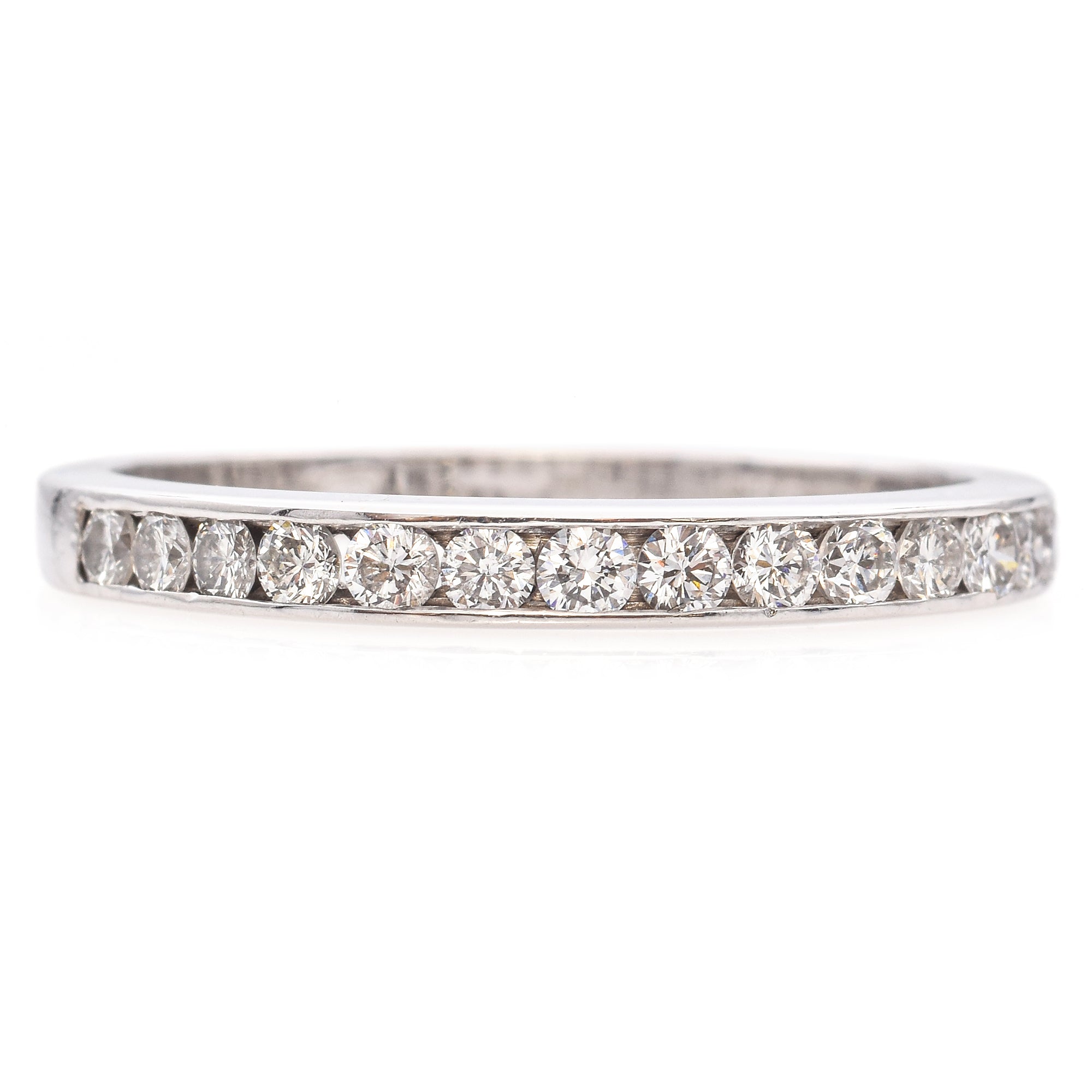 14K White Gold 0.24 TCW Diamond Half Eternity Band