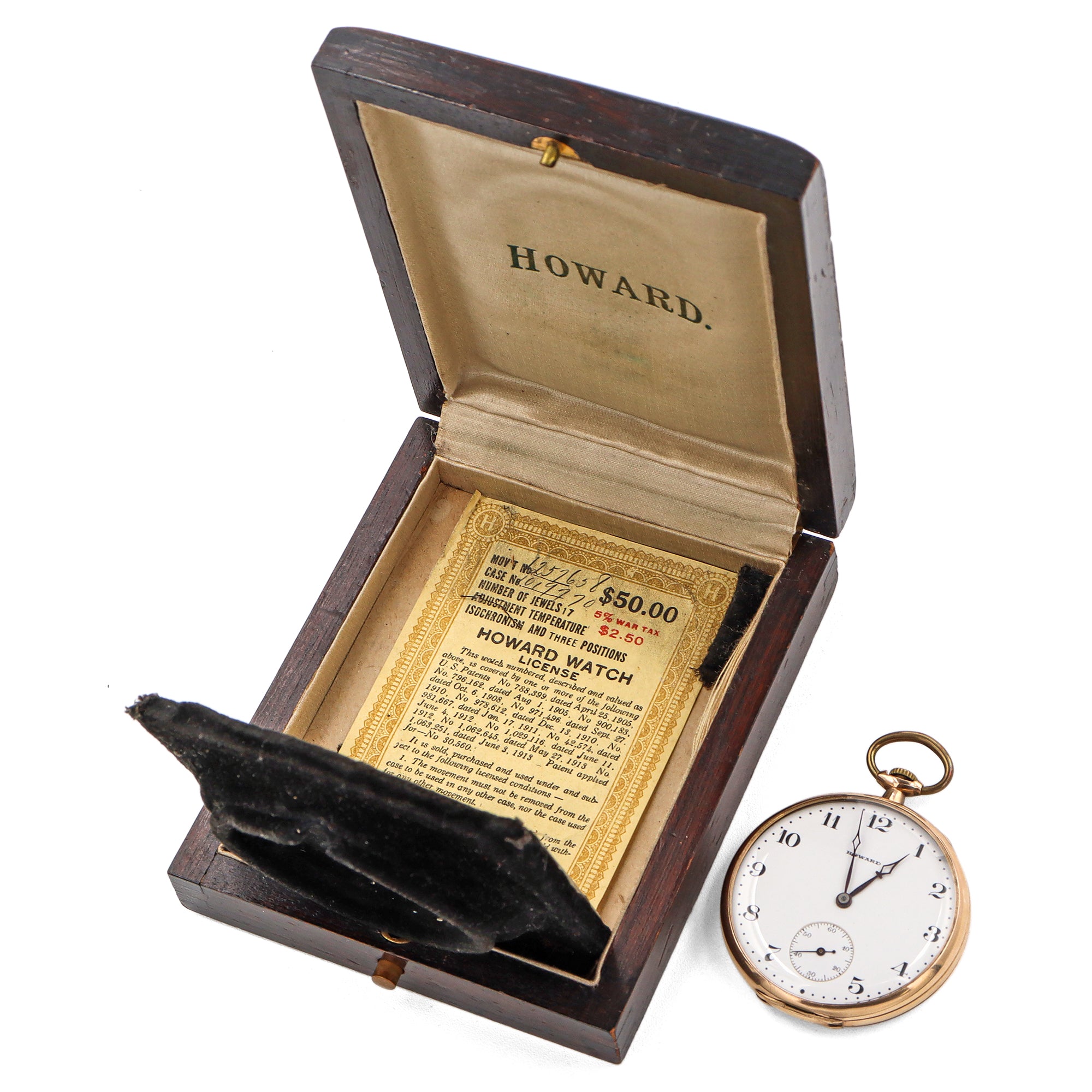 E. Howard Series 7 Model 1912 17 Jewel Pocket Watch - Full Kit Box + Paper