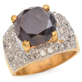 Estate 14K Yellow & White Gold 6.53 Ct. Brown Diamond, Pavé Diamond Band Ring