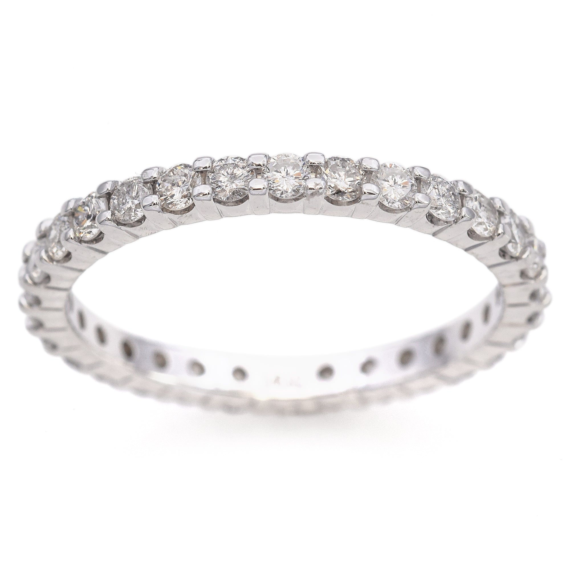 14K White Gold 0.93 TCW Diamond Eternity Wedding Band Ring