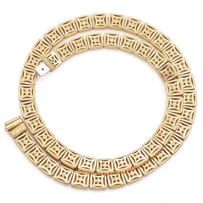 Tiffany & Co. 18K Yellow Gold Square Panel Mirror Link Necklace