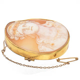 Antique 9K Yellow Gold Cameo Hera Brooch