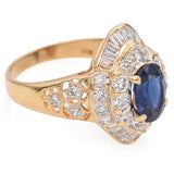 18K Yellow Gold 1.65 Ct. Sapphire and Diamond Ring