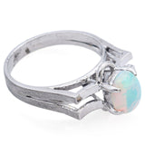 Vintage Opal Silver Paladium & Gold Precious Metal Alloy Ring Size 5