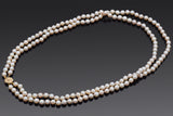 Vintage 14K Yellow Gold Pearl Beaded Double-Strand Necklace 30.5 Inches