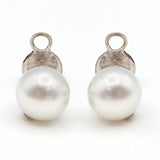 Vintage 14K White Gold Pearl Stud Earrings