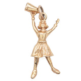 Vintage 14K Yellow Gold Cheerleader Charm Pendant 3.1 Grams