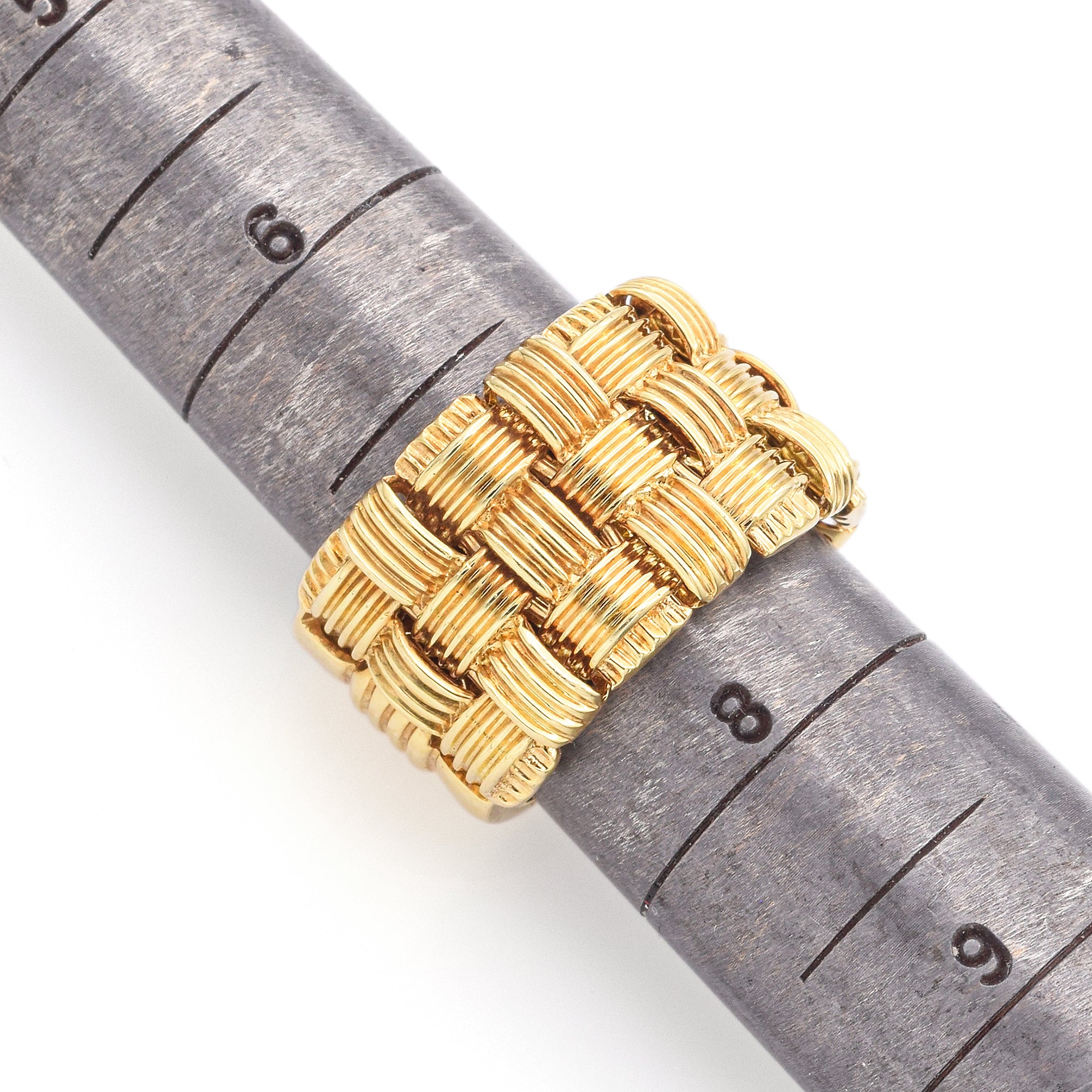 Roberto Coin Appassionata 18K Yellow Gold Flexible Woven Band Ring with Box