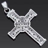 Vintage 14K White Gold 0.48 TCW Diamond Cross Pendant