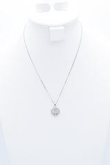 Estate 14K White Gold 0.32 TCW Diamond Peace Pendant Necklace