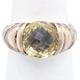 David Yurman Sterling Silver & 14K Yellow Gold Lemon Quartz Capri Ring Size 6,5